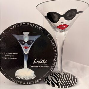 Lolita Black, White & Red 'Almost Famous' Martini Glass Collectible